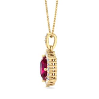 Ruby Necklace: 1 3/4 Carat Ruby and Diamond Necklace