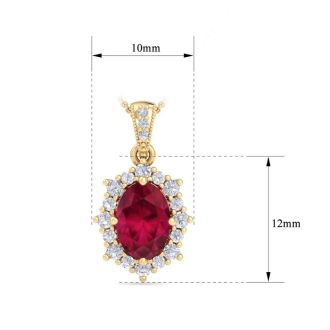 Ruby Necklace: 1 3/4 Carat Ruby and Diamond Necklace