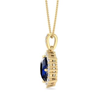 Sapphire Necklace: 1 3/4 Carat Sapphire and Diamond Necklace