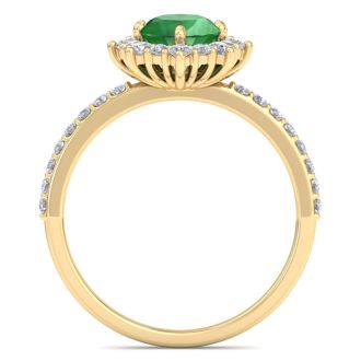 Emerald Ring: 1 1/2 Carat Emerald and Diamond Ring
