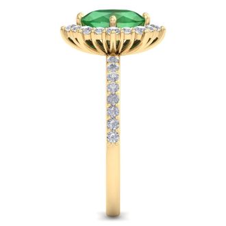 Emerald Ring: 1 1/2 Carat Emerald and Diamond Ring