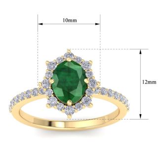 Emerald Ring: 1 1/2 Carat Emerald and Diamond Ring