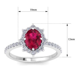 Ruby Ring: 2 Carat Ruby and Diamond Ring