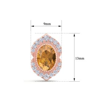 Citrine Earrings: 2 Carat Citrine and Diamond Earrings