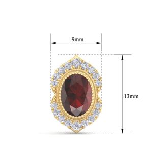 Garnet Earrings: 2 1/2 Carat Garnet and Diamond Earrings