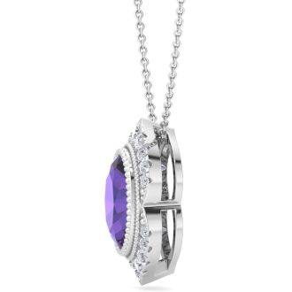 Amethyst Necklace: 1 1/5 Carat Amethyst and Diamond Necklace