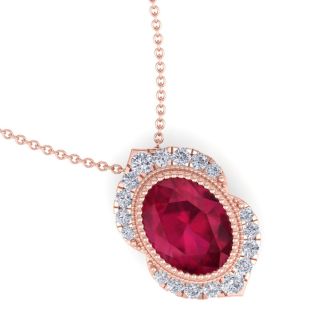Ruby Necklace: 1 3/4 Carat Ruby and Diamond Necklace