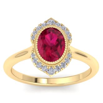Ruby Ring: 1 3/4 Carat Ruby and Diamond Ring