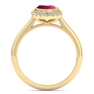 Ruby Ring: 1 3/4 Carat Ruby and Diamond Ring