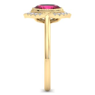 Ruby Ring: 1 3/4 Carat Ruby and Diamond Ring