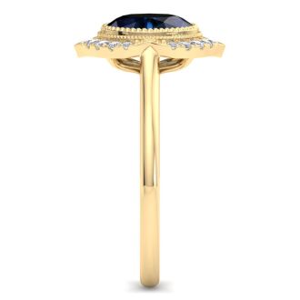 Sapphire Ring: 1 3/4 Carat Sapphire and Diamond Ring