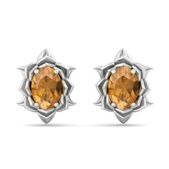 Citrine Earrings: 1 1/2 Carat Citrine Earrings