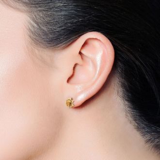 Citrine Earrings: 1 1/2 Carat Citrine Earrings
