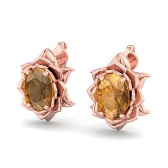 Citrine Earrings: 1 1/2 Carat Citrine Earrings