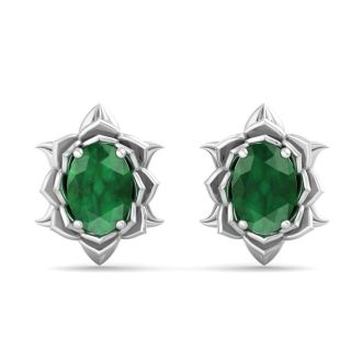 Emerald Earrings: 1 1/2 Carat Emerald Earrings