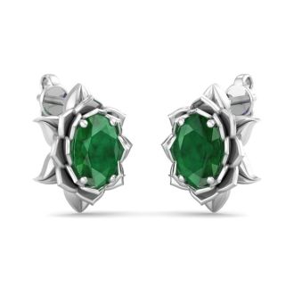 Emerald Earrings: 1 1/2 Carat Emerald Earrings