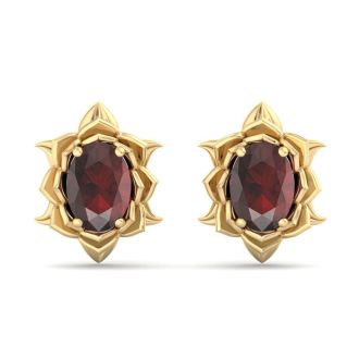 Garnet Earrings: 2 Carat Garnet Earrings