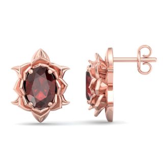 Garnet Earrings: 2 Carat Garnet Earrings