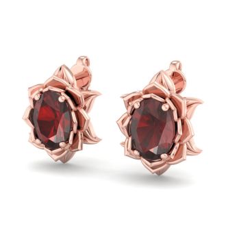 Garnet Earrings: 2 Carat Garnet Earrings