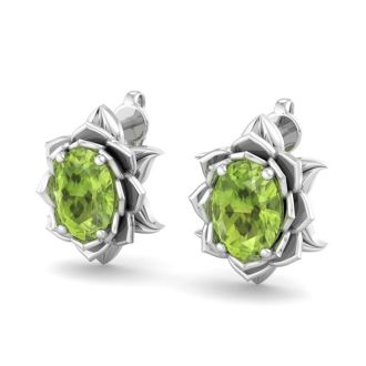 Peridot Earrings: 2 Carat Peridot Earrings