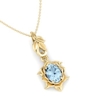 Aquamarine Necklace: 3/4 Carat Aquamarine Necklace