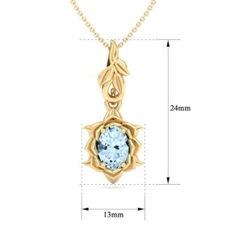 Aquamarine Necklace: 3/4 Carat Aquamarine Necklace