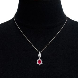 Ruby Necklace: 1 Carat Ruby Necklace