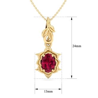 Ruby Necklace: 1 Carat Ruby Necklace