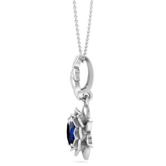 Sapphire Necklace: 1 Carat Sapphire Necklace