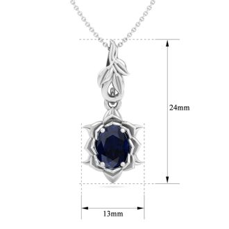 Sapphire Necklace: 1 Carat Sapphire Necklace