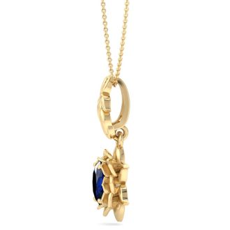 Sapphire Necklace: 1 Carat Sapphire Necklace