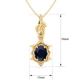 Sapphire Necklace: 1 Carat Sapphire Necklace