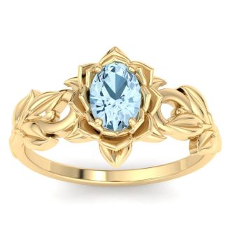 Aquamarine Ring: 3/4 Carat Aquamarine Ring