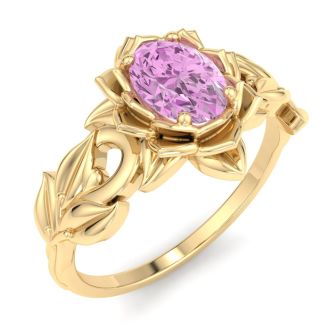 Pink Topaz Ring: 1 Carat Pink Topaz Ring