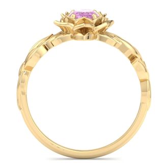 Pink Topaz Ring: 1 Carat Pink Topaz Ring