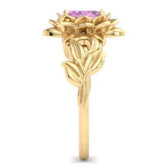 Pink Topaz Ring: 1 Carat Pink Topaz Ring