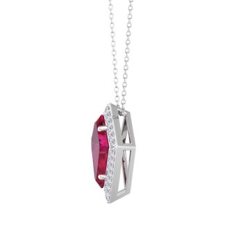 Ruby Necklace: 1 3/4 Carat Ruby and Diamond Necklace