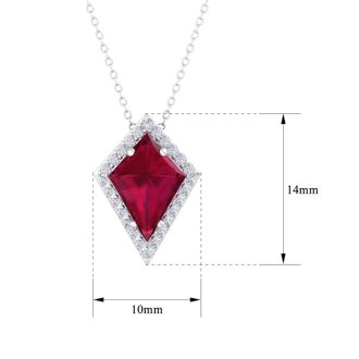 Ruby Necklace: 1 3/4 Carat Ruby and Diamond Necklace