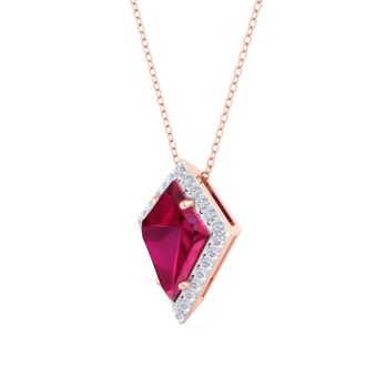 Ruby Necklace: 1 3/4 Carat Ruby and Diamond Necklace