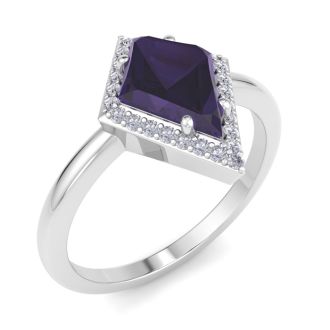 Amethyst Ring: 1 3/4 Carat Amethyst and Diamond Ring