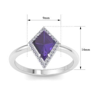 Amethyst Ring: 1 3/4 Carat Amethyst and Diamond Ring