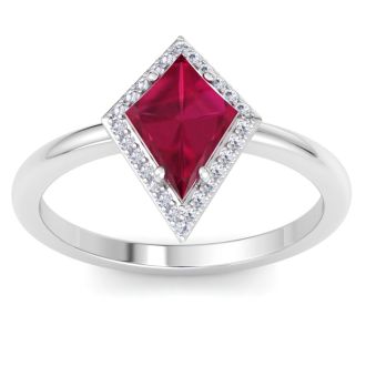 Ruby Ring: 1 3/4 Carat Ruby and Diamond Ring