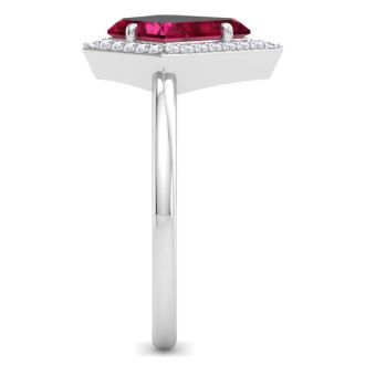 Ruby Ring: 1 3/4 Carat Ruby and Diamond Ring