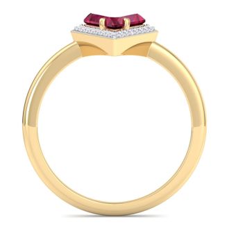 Ruby Ring: 1 3/4 Carat Ruby and Diamond Ring