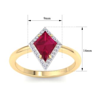 Ruby Ring: 1 3/4 Carat Ruby and Diamond Ring