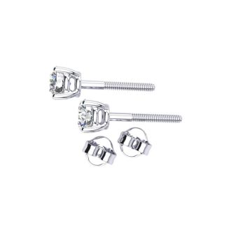 3 Carat Diamond Stud Earrings With Fiery Diamonds In Solid 14 Karat White Gold