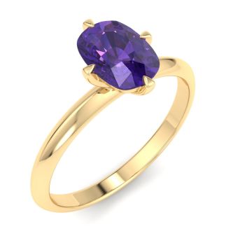 Amethyst Ring: 1 Carat Amethyst Ring