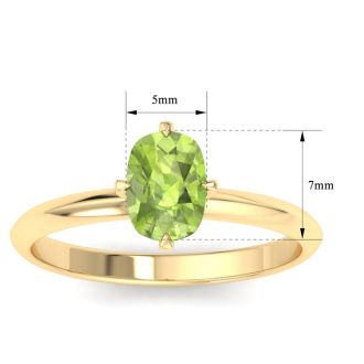 Peridot Ring: 1 Carat Peridot Ring