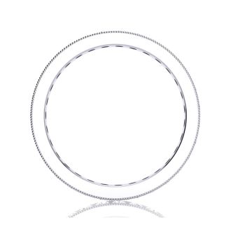 1 Carat Round Diamond Milgrain Eternity Ring In 14 Karat White Gold, Ring Size 4