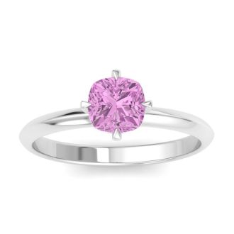 Pink Topaz Ring: 1 Carat Pink Topaz Ring